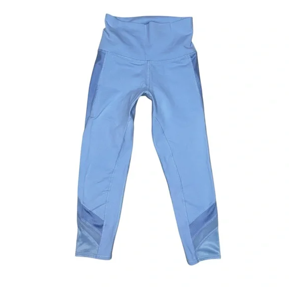 Alo Yoga High Waist Elevate Blue Mesh Capri Leg Sz XS